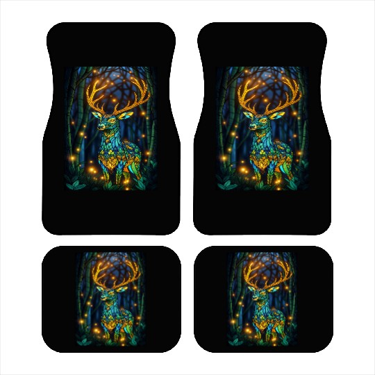 Luminous Deer in Twilight Grove Car Mats