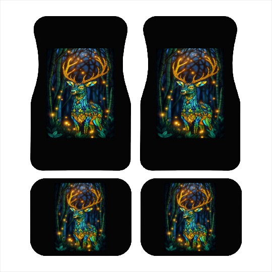Luminous Deer in Twilight Grove Car Mats