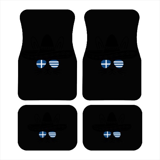 Rabbit Bunny Easter Greece Flag Funny Easter Car Mats