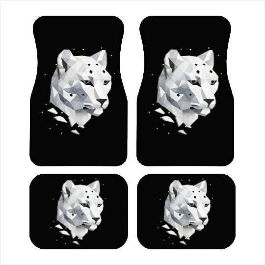 Geometric Snow Leopard - Elegance of the Wild Car Mats