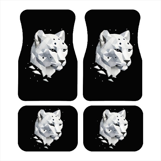 Geometric Snow Leopard - Elegance of the Wild Car Mats