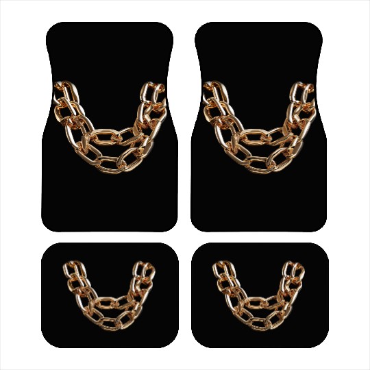 Shiny gold bold chain Car Mats
