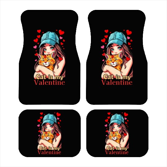 My Cat is My Valentine Car Mats