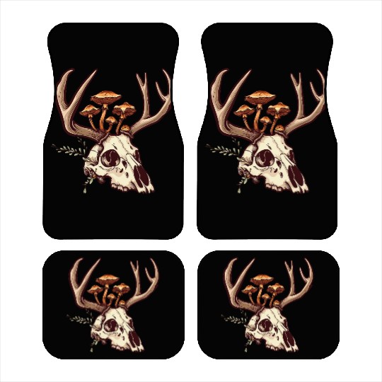 Skull Mushrooms Natural Motif Car Mats