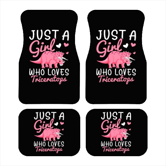 Girl Who Loves Triceratops Triceratops Lover Girl Car Mats