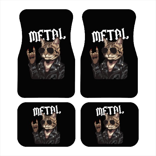 Heavy Metal Cat Rocker Death Metal Music Fan Gift Car Mats