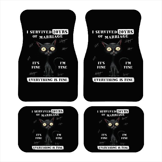 I Survived 20 Years Of Marriage Funny Emerald Wedd Car Mats