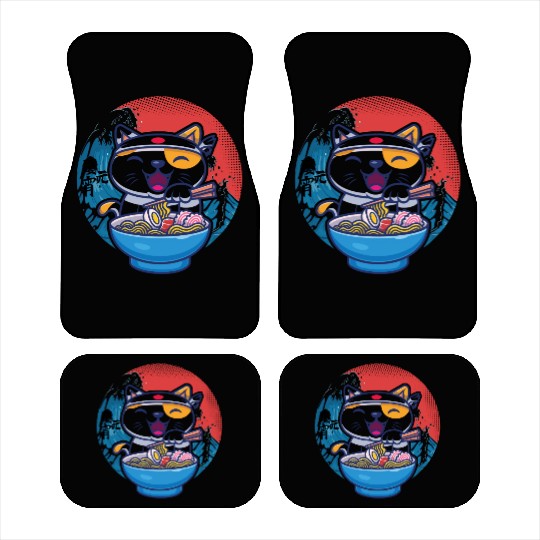 Japanese cat ramen Car Mats