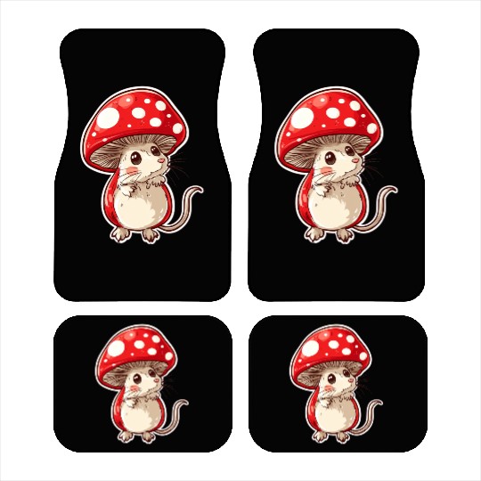 Mushroom Mouse Funny Animal And Mushroom Car Mats