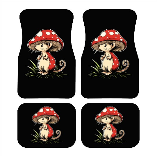 Mushroom Mouse Funny Animal And Mushroom Car Mats