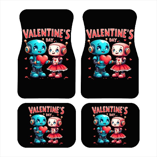 Valentines Day Robot Love Car Mats