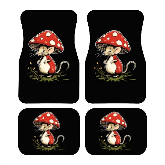 Mushroom Mouse Funny Animal And Mushroom Car Mats