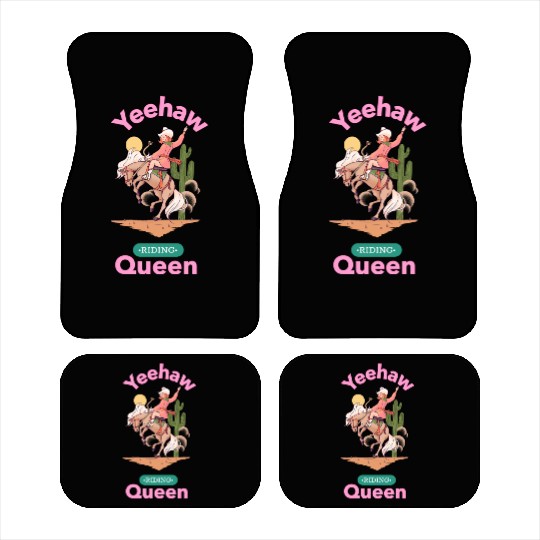 Yeehaw Queen, girl horse riding Car Mats.