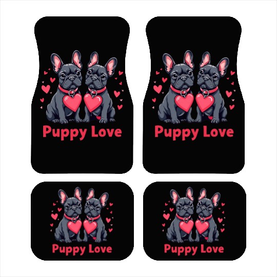 Valentines Day - Puppy Love French Bulldog Car Mats
