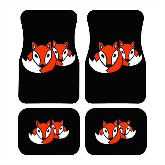 2 Foxes Friends Red Fox Two Wild Animals Team Crew Car Mats