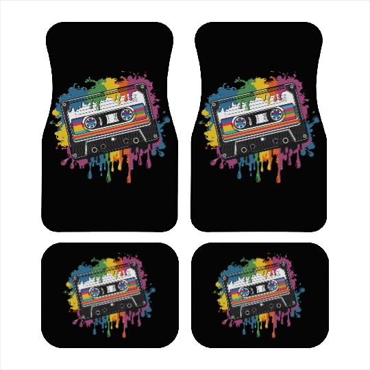 80s Retro Cassette Splash Classic Cassette Tape Car Mats