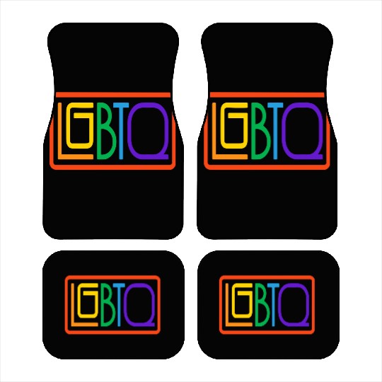 LGBTQ Text Art in a Square Car Mats
