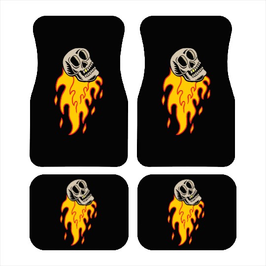 skull power retro Car Mats design
