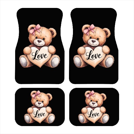 Valentines Teddy Bear Love Love Bear Bear Hug Cudd Car Mats
