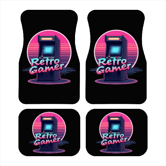 retro gamer in retro style oldschool gamer Car Mats