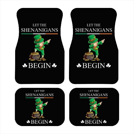 Let The Shenanigans Begin Clovers St Patrick's Day Car Mats