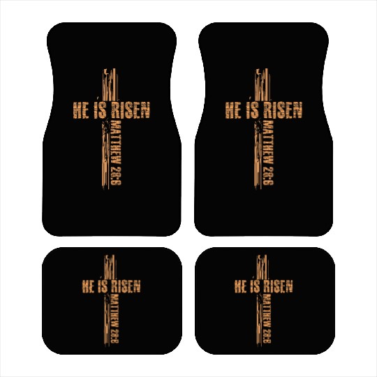 Jesus Cross He Is Risen Happy Easter Car Mats