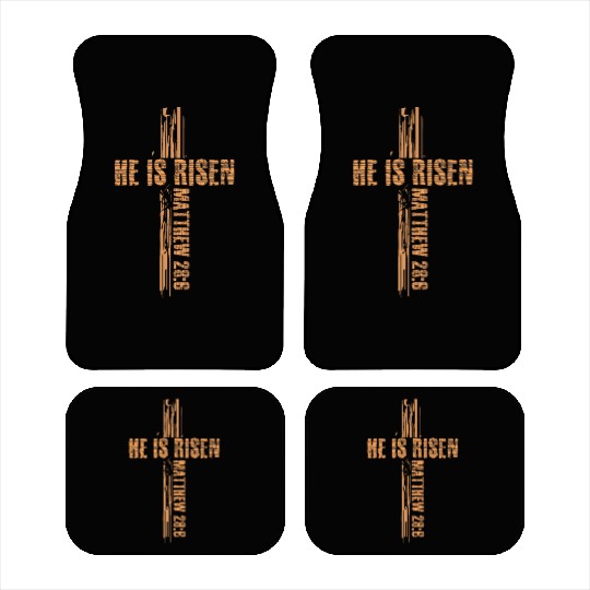 Jesus Cross He Is Risen Happy Easter Car Mats