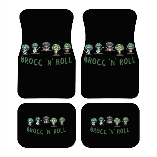 Rock And Roll Broccoli Fun Guitar Rock Band Humor Car Mats