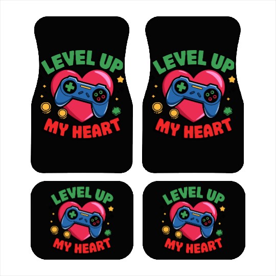 Level Up My Heart - Gaming Valentine's Design Car Mats