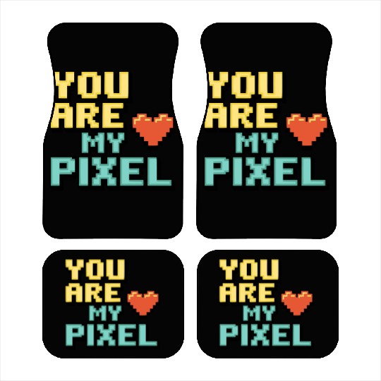 Gamer Valentine's Pixel 8-bit Gaming Couple Car Mats
