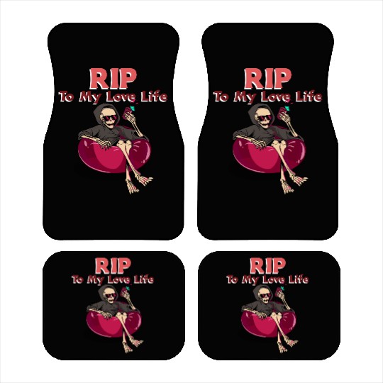RIP To My Love Life - Skeleton Valentine Car Mats