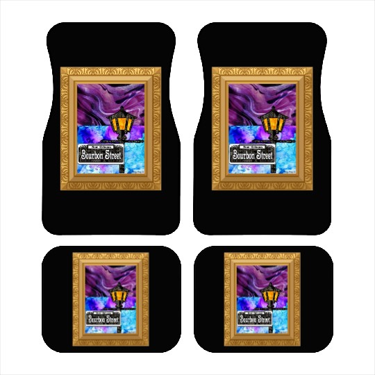 Purple Framed Bourbon Street Lamp Post Car Mats