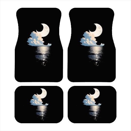Full Moon Over sea Car Mats
