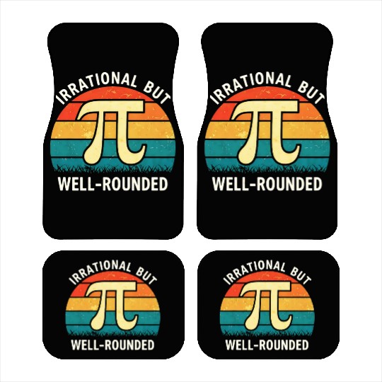 Retro Irrational But Well Rounded Pi Day Math Love Car Mats