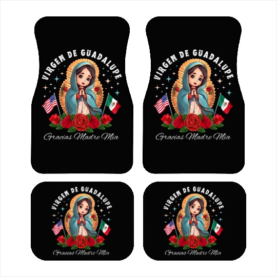 Our Lady of Guadalupe Gracias Madre Mia Mexico Car Mats