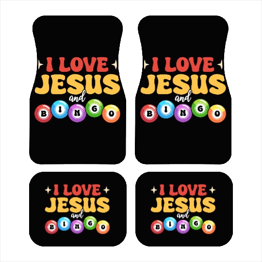 I Love Jesus and Bingo Car Mats