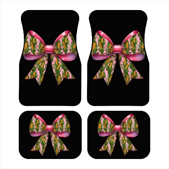 Coquette Bow Corn Pattern Farmer Farming Car Mats