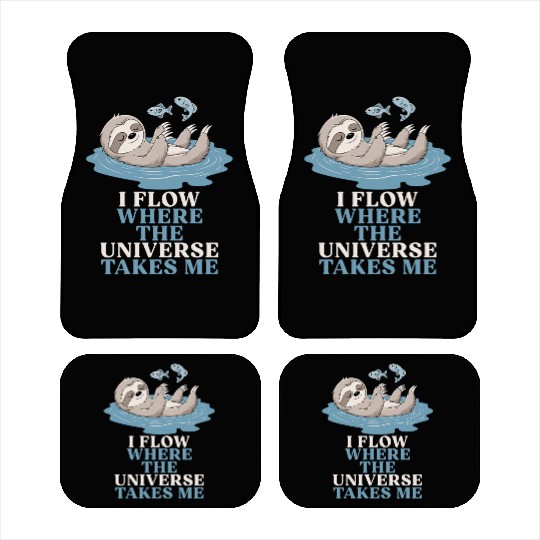 Pisces Zodiac Sloth I Flow Where The Universe Car Mats
