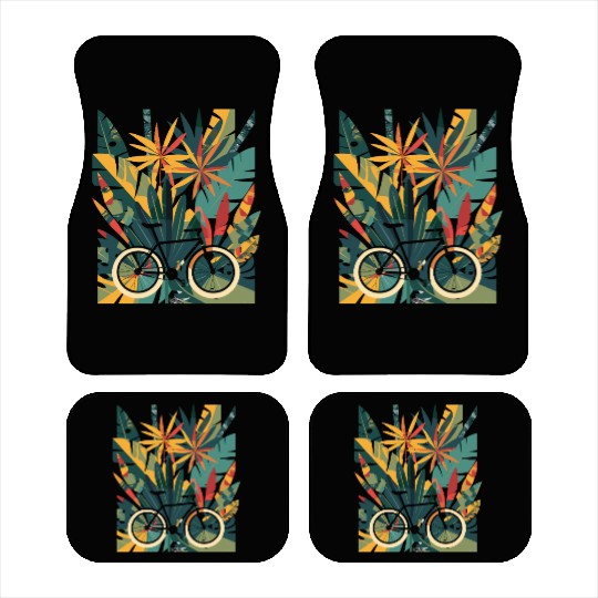 Cycling Comic Look Car Mats