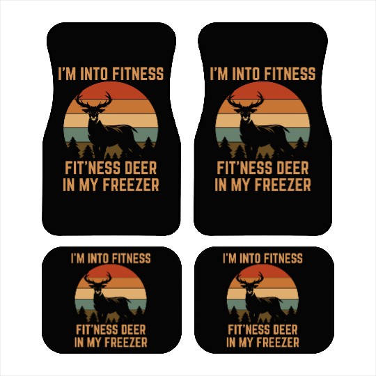 Retro I'm Into Fitness Fit'ness Deer Funny Hunting Car Mats