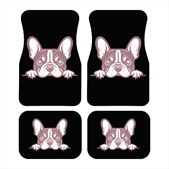 French Bulldog Frenchie Sweet Face Pink Car Mats