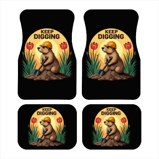 Industrious Groundhog Gardener Car Mats
