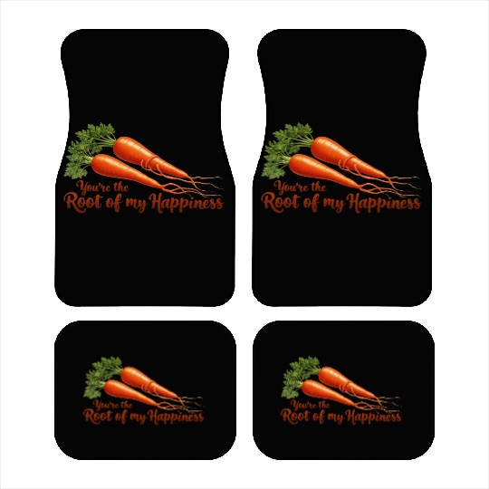 Root of My Happiness – Cute Carrot Pun Car Mats