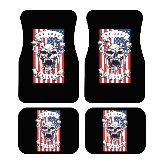 US Army Veteran Skull Car Mats