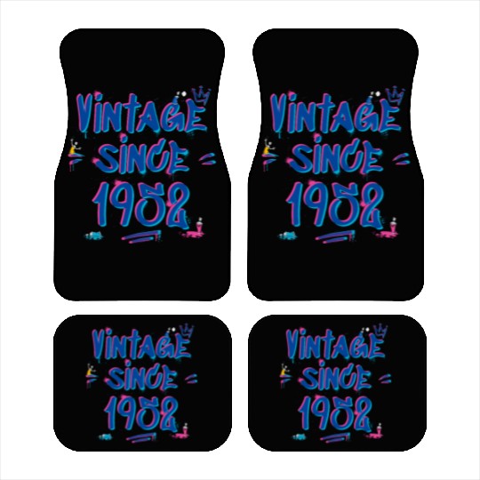 Vintage Since 1952 Graffiti Glitch 73rd Birthday Car Mats