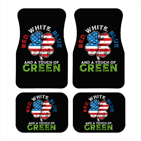 Red White Blue and a Touch of Green Irish USA Car Mats