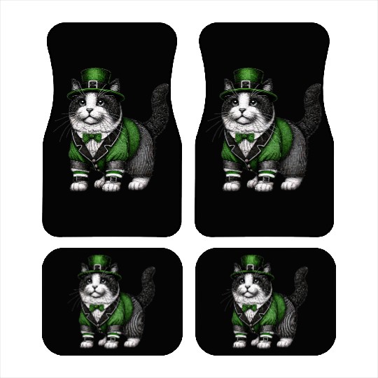 Lucky Cat in Green - St. Patrick’s Day Car Mats