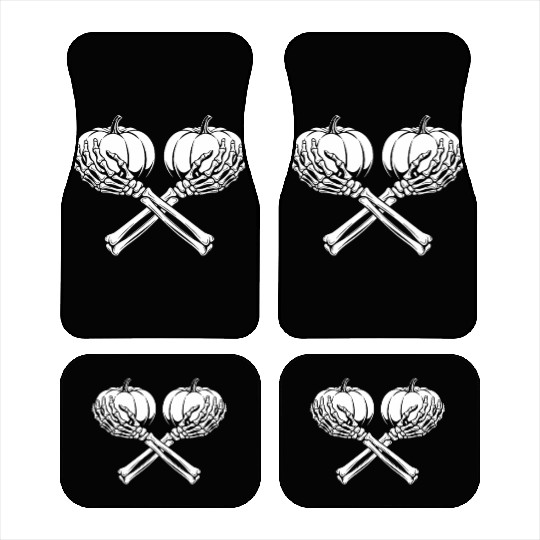 Pumpkin Skeleton Hands Halloween Vibes Car Mats