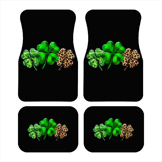 Plaid Shamrock Leopard Camouflage St Patricks Day Car Mats