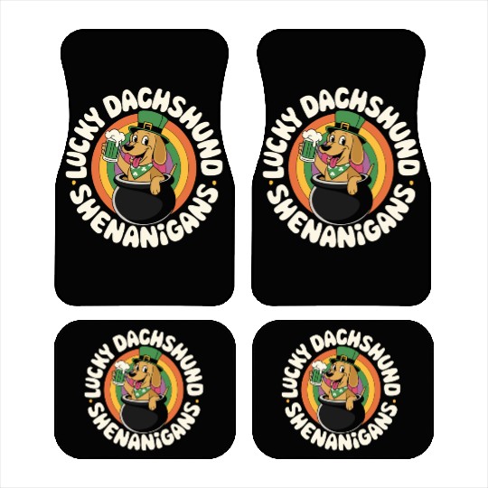 Lucky Dachshund Shenanigans | St. Patrick’s Day Car Mats